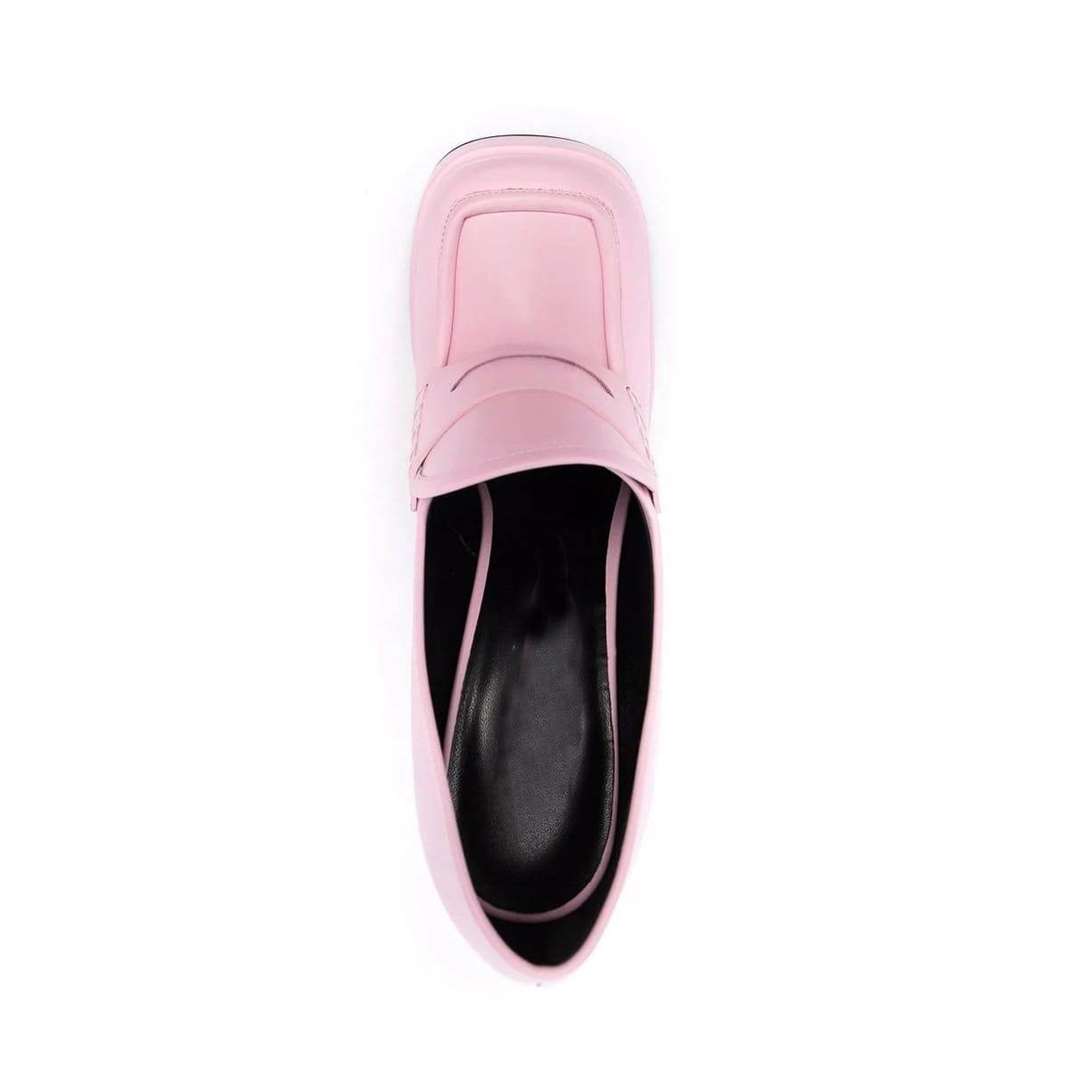 Faux Leather Square Toe Platform Loafer Shoes