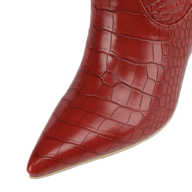 Modische kniehohe Stiefel mit spitzer Zehenpartie und 7,6 cm Stilettoabsatz