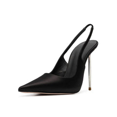 Slingback-Sandalen mit spitzer Zehenpartie und goldenem Paillettenbesatz, 5 Zoll Stilettoabsatz