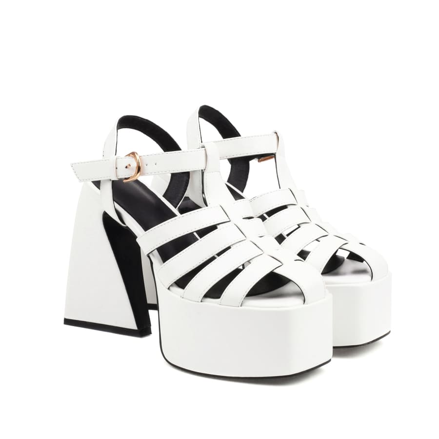 Closed Toe 5'' Block Heel Ankle Strap Sandals with Platform