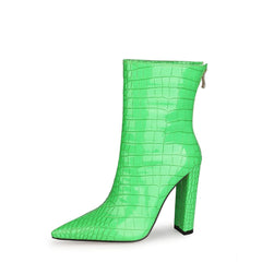 Bottes à plateforme en relief croco Bottines à talon épais de 4 pouces