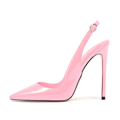 Cute Light Pink Pointed Toe Stiletto Slingback Heels