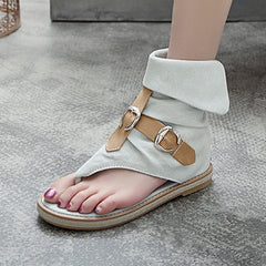 Denim Pale Blue Casual Flip Flop Flat Sandals for Women