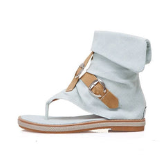 Denim Pale Blue Casual Flip Flop Flat Sandals for Women