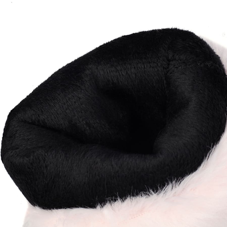 Furry Square Toe Wedge Heel Mid-Calf Fold-Over Snow Boots for Winter