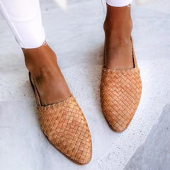 Khaki Slingback Casual Flat Closed Toe Sandals Women