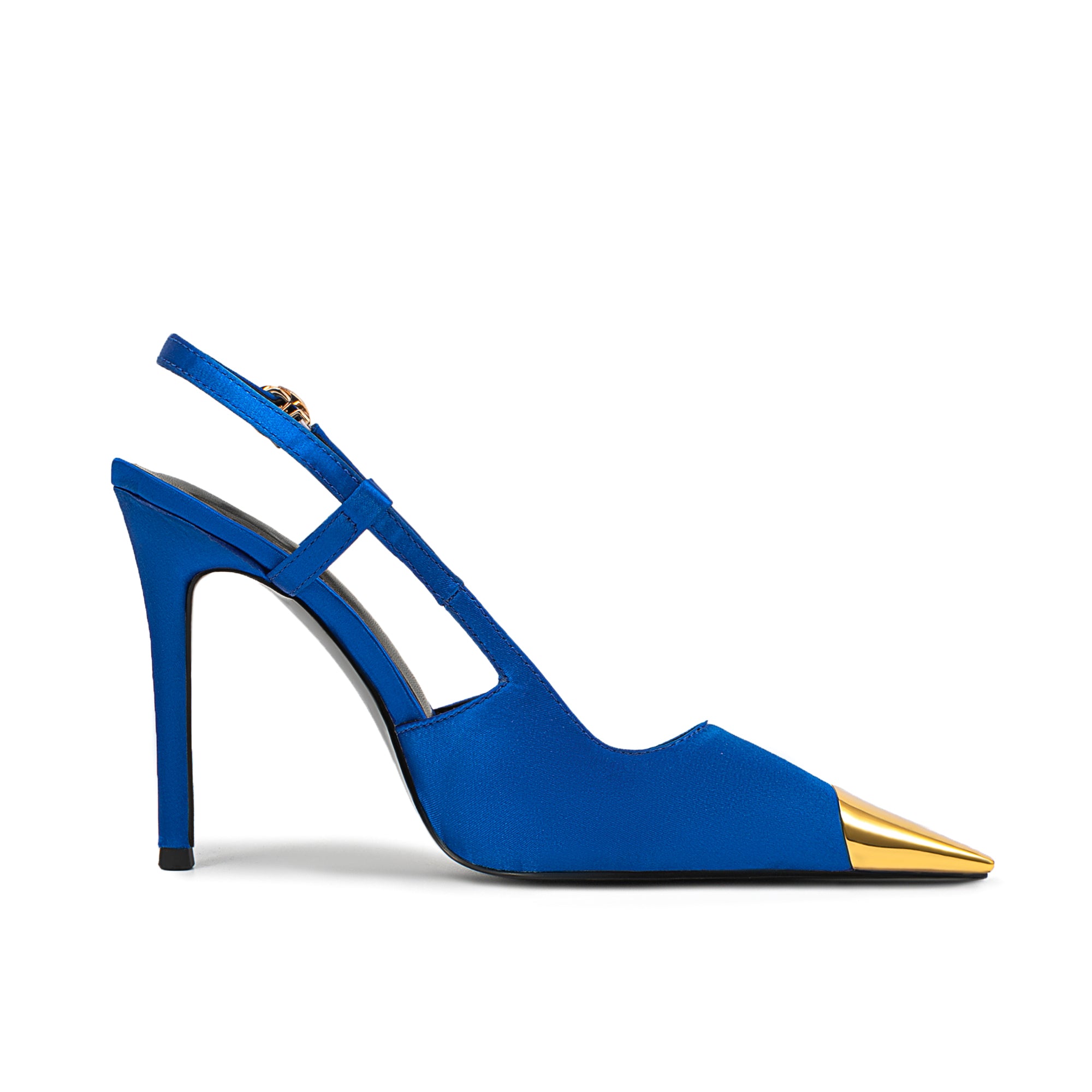 Slingback-Sandalen mit spitzer Zehenpartie und goldenem Paillettenbesatz, 5 Zoll Stilettoabsatz