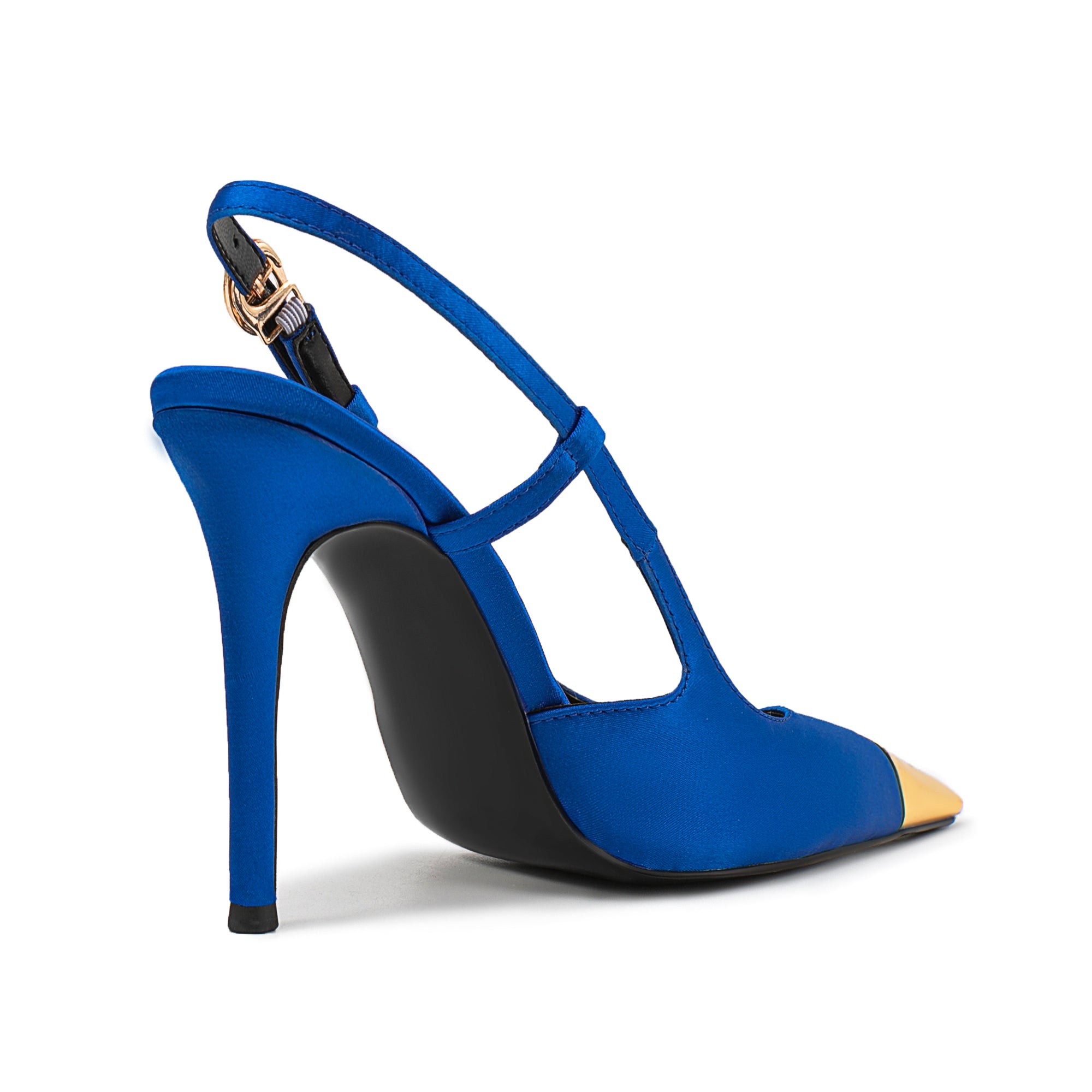 Slingback-Sandalen mit spitzer Zehenpartie und goldenem Paillettenbesatz, 5 Zoll Stilettoabsatz