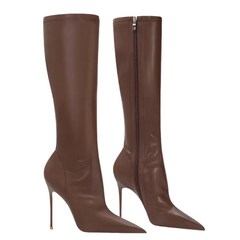 Bottines à talons aiguilles et bout ouvert à lacets