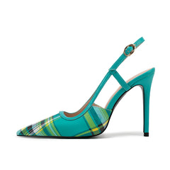 Slingback-Sandalen mit spitzer Zehenpartie und goldenem Paillettenbesatz, 5 Zoll Stilettoabsatz