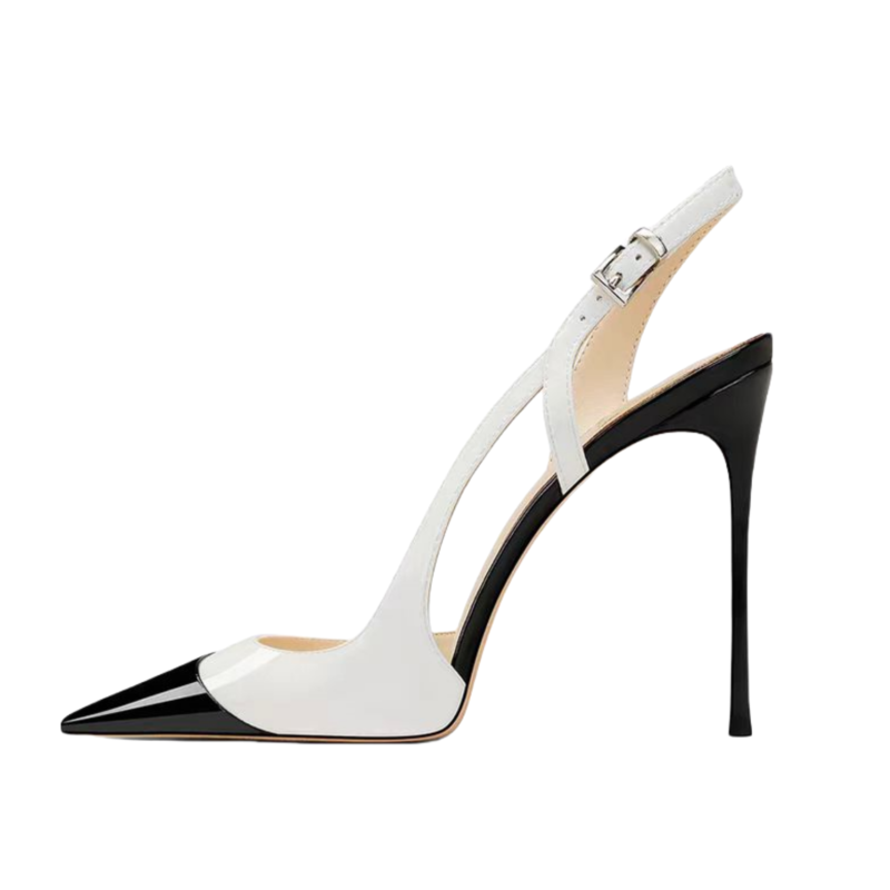 Escarpins à talons aiguilles et bout pointu en paillettes dorées de 5 pouces avec bride arrière