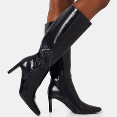 Square Toe Chunky Heel Knee High Boots for Spring