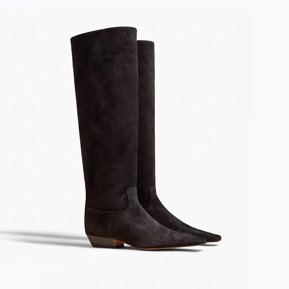 5 Zoll Overknee-Stiefel mit spitzer Zehenpartie und Stilettoabsatz
