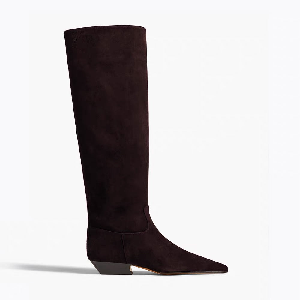 5 Zoll Overknee-Stiefel mit spitzer Zehenpartie und Stilettoabsatz