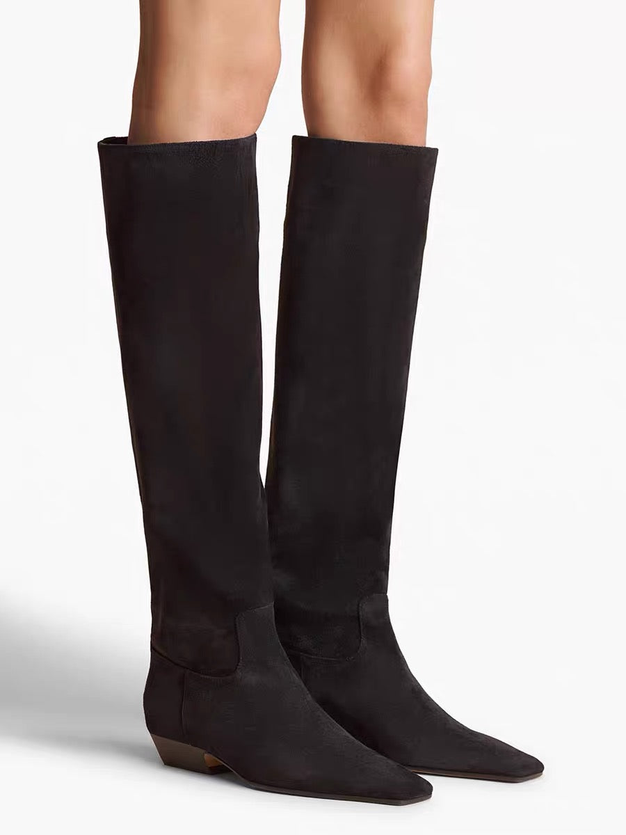5 Zoll Overknee-Stiefel mit spitzer Zehenpartie und Stilettoabsatz