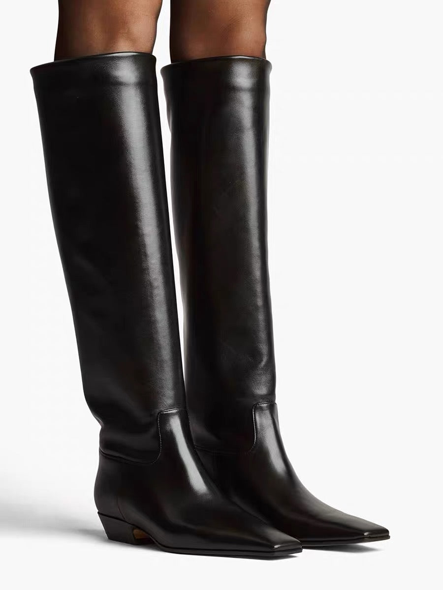 5 Zoll Overknee-Stiefel mit spitzer Zehenpartie und Stilettoabsatz