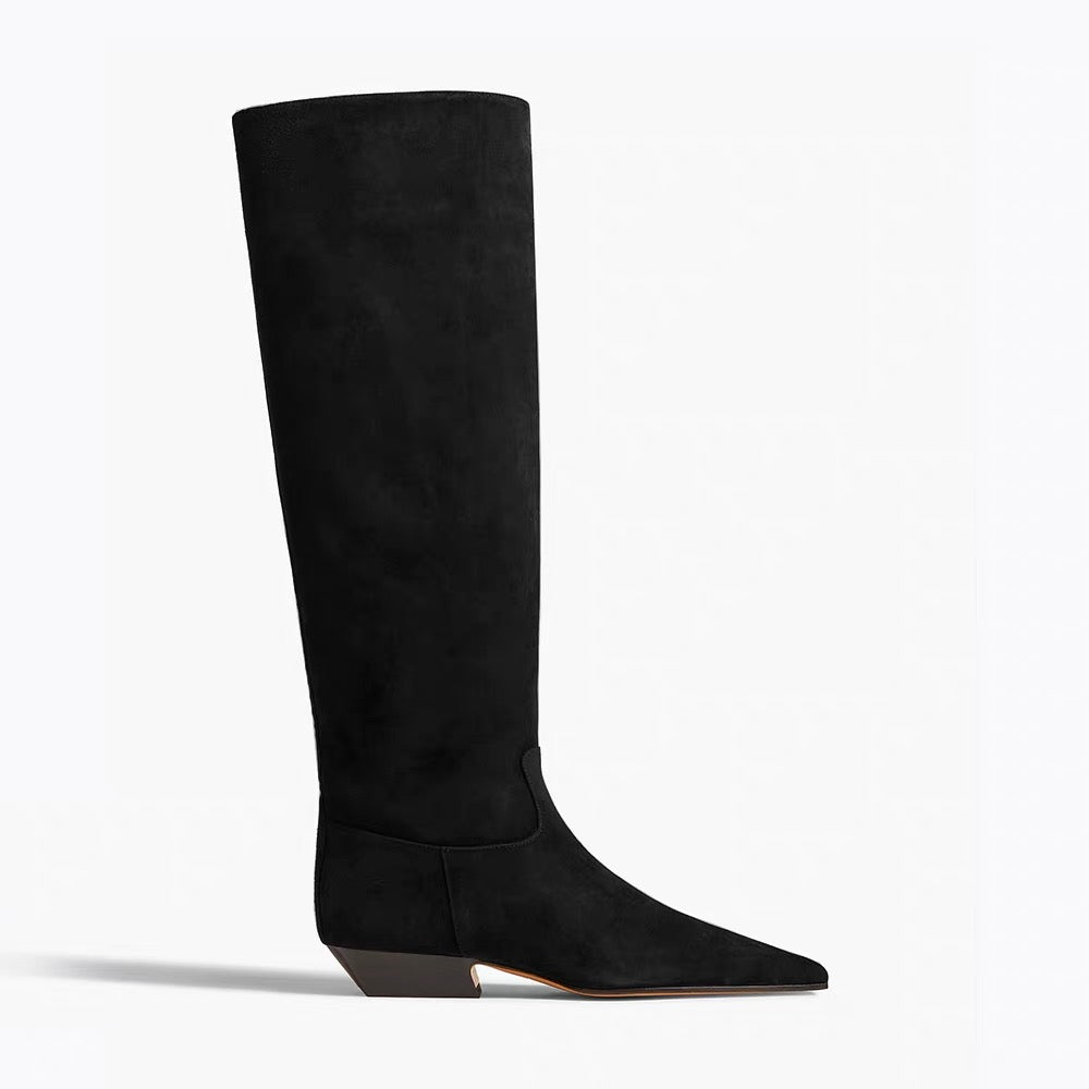 5 Zoll Overknee-Stiefel mit spitzer Zehenpartie und Stilettoabsatz