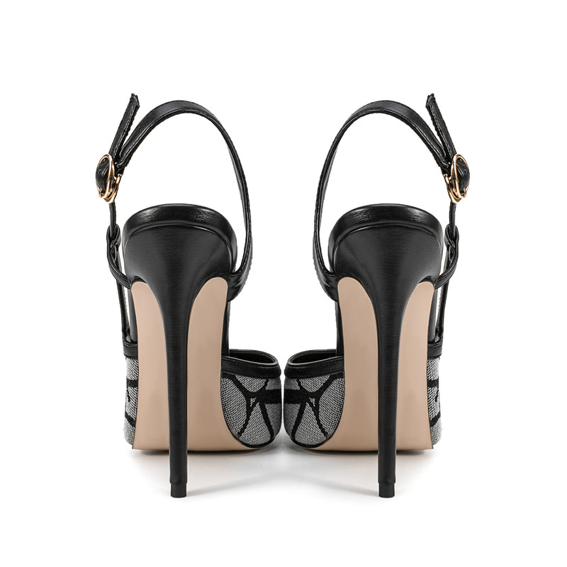 Spring/Summer Pointed Toe High Heel Buckle Slingback Sandals