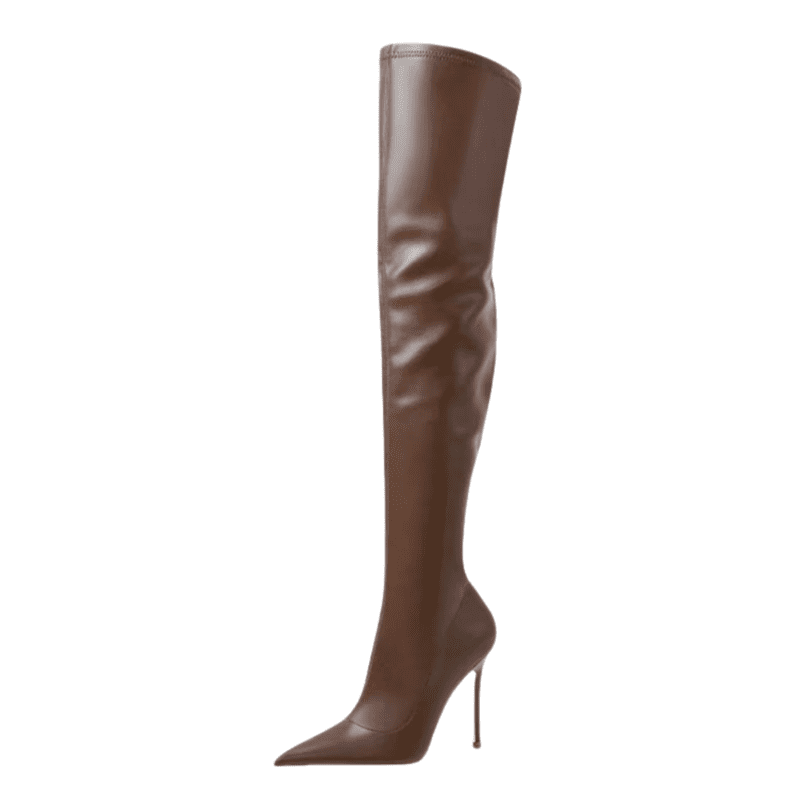 Bottines à talons aiguilles et bout ouvert à lacets