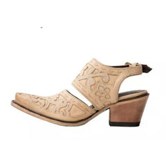 Sandales à bout fermé vintage à talon bas et bride à la cheville avec boucle