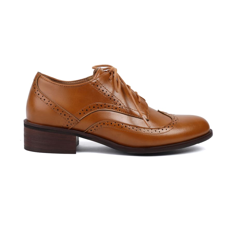 Vintage Lace-Up Block Heel Oxford Shoes for Women