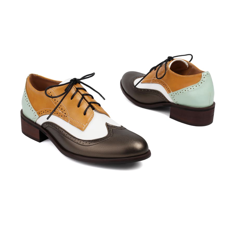 Vintage Lace-Up Block Heel Oxford Shoes for Women