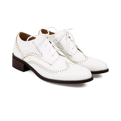 Vintage Lace-Up Block Heel Oxford Shoes for Women